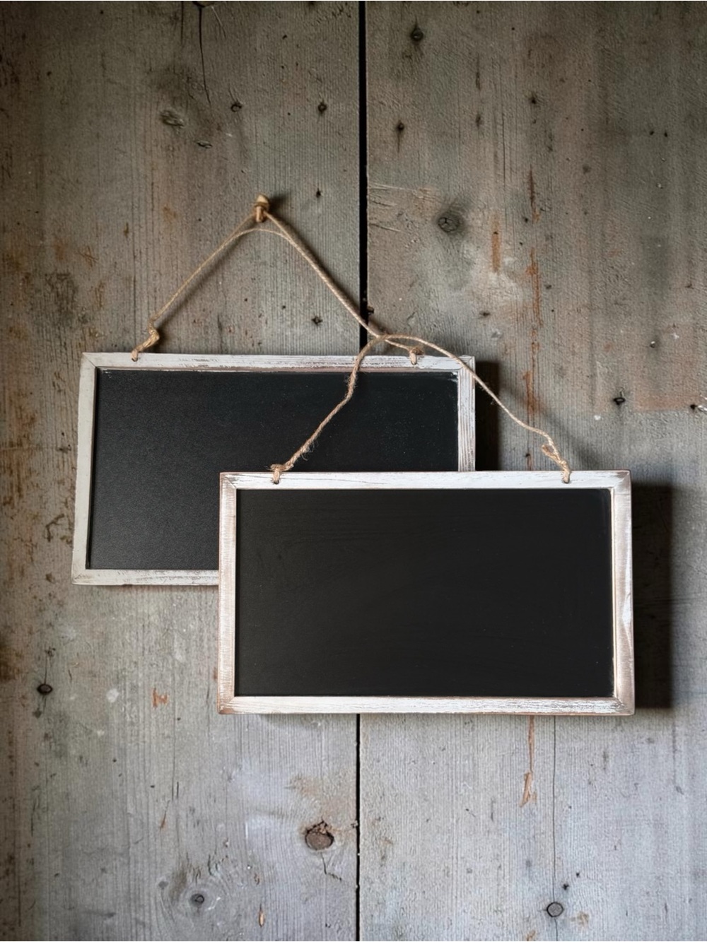 Rustic Hanging Chalkboard Signs - Set of 2